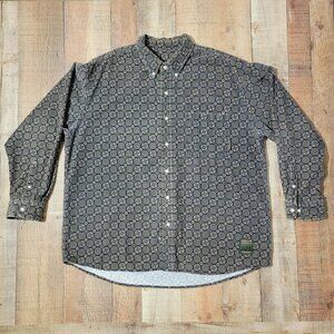 Vintage Timberland Pattern Button Up Corduroy Long Sleeve Shirt
